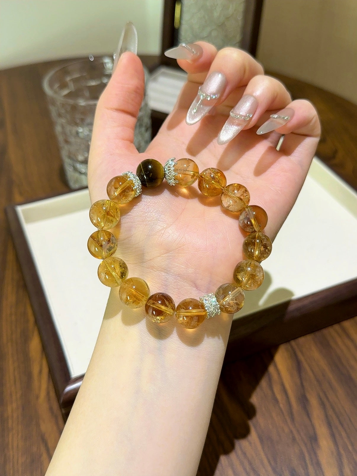 ▫️▪️ Yellow tower crystal yellow tiger's eye bracelet
